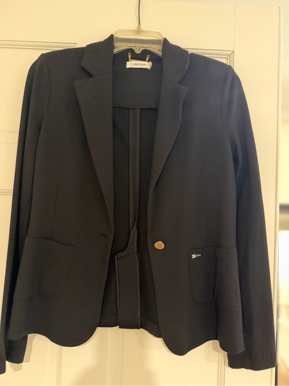 Calvin Klein Black Tailored Blazer with Gold Button